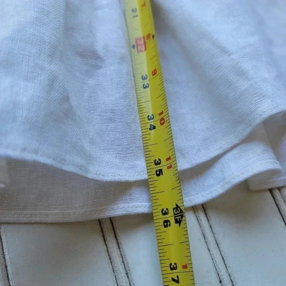 NWT Socialite Ruffle Flare Wrap Tie Linen Blend Dress Women Stylish Ivoy Sz M - Picture 11 of 13